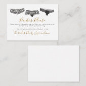 水色レースランジェリーパンティゲームブライダルシャワー エンクロージャーカード (正面/裏面)