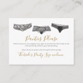 水色レースランジェリーパンティゲームブライダルシャワー エンクロージャーカード (正面)