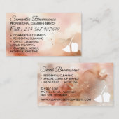 水色ロセゴールド清掃メイドジャニカ 名刺 (正面/裏面)