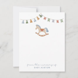 水色ロッキングホース、カードの子供部屋から 招待状