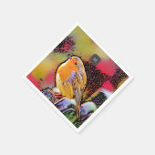 水色ロビンモノグラムの鳥 スタンダードカクテルナプキン (角)