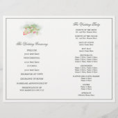 水色ロマンチックなバラ折り畳み結婚式 プログラム (裏面)