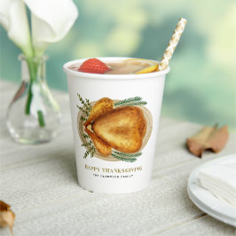 水色ローストトルコ幸せな感謝祭 紙コップ