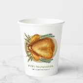 水色ローストトルコ幸せな感謝祭 紙コップ (正面)