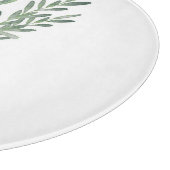 水色ローズマリーブーケとジュートボウ カッティングボード (角)