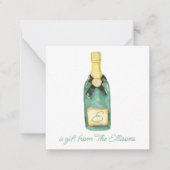 水色ワイモノグラムのンギフト囲い ノートカード (正面)