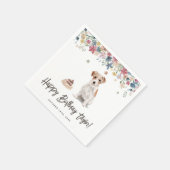 水色ワイヤーヘアジャックラッセルドッグ誕生日 スタンダードカクテルナプキン (角)