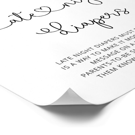 水色ワイルドフラワーレイトナイトおむつゲームポス ポスター (角)