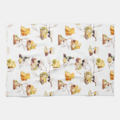 水色ワインパターン キッチンタオル (横)