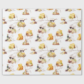 水色ワインパターン ラッピングペーパー (フラット)