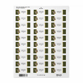 水色ワインボトルブドウのシックなカントリーグリーン ラベル (フルシート)