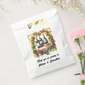 水色ワインボトルブドウワイナリーブドウ畑 フェイバーバッグ (封をした状態)