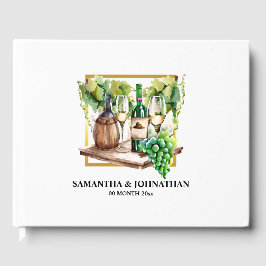 水色ワインボトルブドウ園ワイナリーグリーン金ゴールド ゲストブック