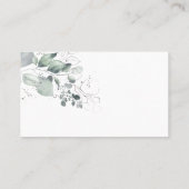 水色ワインラッフルチケットブライダルシャワーカード プレイスカード (裏面)