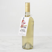 水色ワインラバー誕生日ボトルハンガーラベル ボトルネックタグ (アングル)