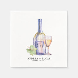 水色ワイン |エレガント婚約パーティ スタンダードカクテルナプキン