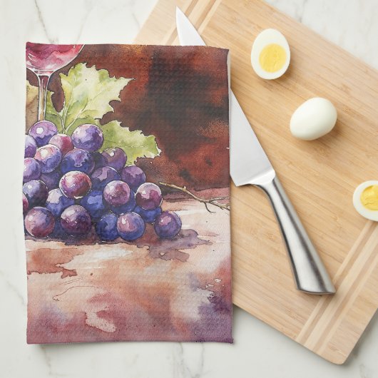 水色ワイン キッチンタオル (四つ折り)