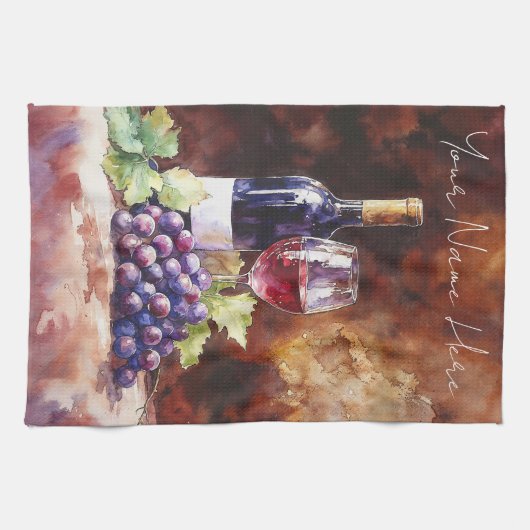 水色ワイン キッチンタオル (横)