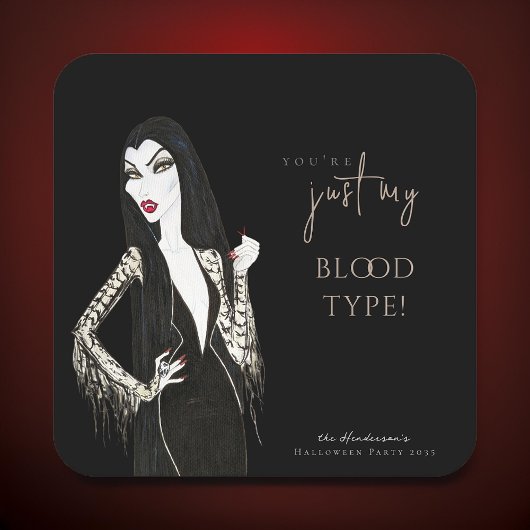 水色ヴァンパイレスハファンシーロウィーンブラック スクエアペーパーコースター