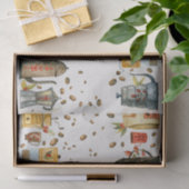 水色ヴィンテージグラインダーポットマグカップ豆 薄葉紙 (ギフト)