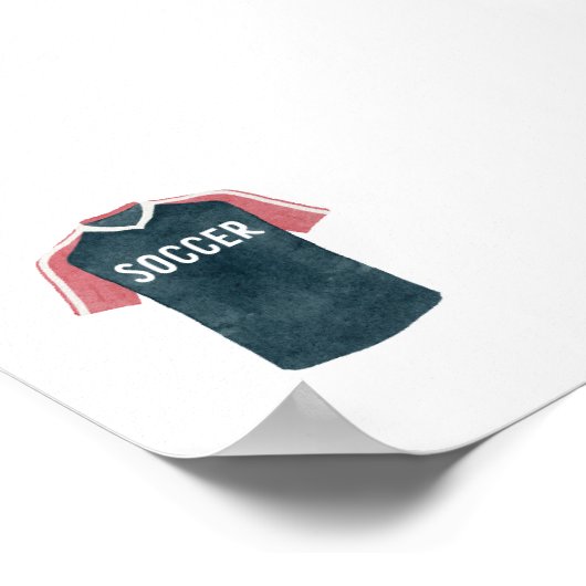 水色ヴィンテージサッカー制服ポスター ポスター (角)