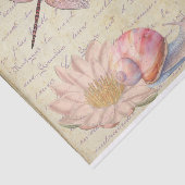 水色ヴィンテージトンボのカタツムリのデカップルページ 薄葉紙 (詳細)