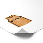 水色ヴィンテージバスケットボールの制服 ポスター (角)