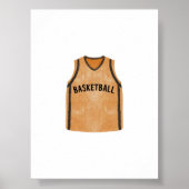 水色ヴィンテージバスケットボールの制服 ポスター (正面)