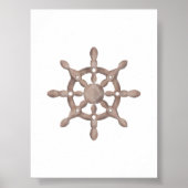 水色ヴィンテージヒツジ車プリント ポスター (正面)