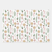 水色ヴィンテージレッドカークリスマスツリー ラッピングペーパーシート (正面3)