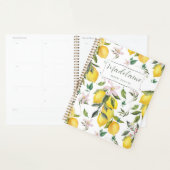 水色ヴィンテージレモンと緑 プランナー手帳 (ディスプレー)