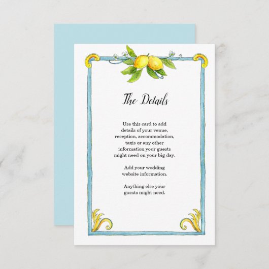 水色ヴィンテージレモ結婚ンのエンクロージャカード エンクロージャーカード (正面/裏面)