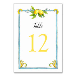 水色ヴィンテージレモ結婚ンスのテーブル番号 テーブルナンバー