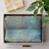 水色ヴィンテージ海事フローラ船の舵 薄葉紙 (ギフト)