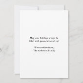 水色ヴィンテージ赤トラック写真クリスマスグリーン シーズンカード (裏面)