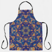 水色万華鏡のように千変万化するパターンマンダラオリエンタルデザイン。 エプロン (正面)