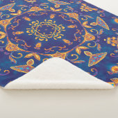 水色万華鏡のように千変万化するパターンマンダラオリエンタルデザイン。 シェルパブランケット (3/4)