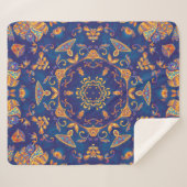 水色万華鏡のように千変万化するパターンマンダラオリエンタルデザイン。 シェルパブランケット (正面(横))