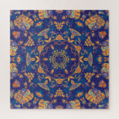 水色万華鏡のように千変万化するパターンマンダラオリエンタルデザイン。 ジグソーパズル (縦)