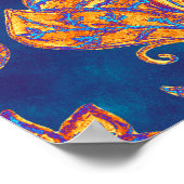 水色万華鏡のように千変万化するパターンマンダラオリエンタルデザイン。 ポスター (角)