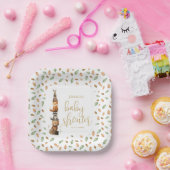 水色中性ウッドランド動物の赤ちゃんシャワー ペーパープレート (パーティー)