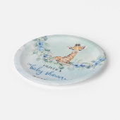 水色人気があるキリン青い花サファサファリ ペーパープレート (アングル)