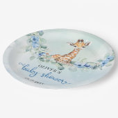 水色人気があるキリン青い花サファサファリ ペーパープレート (アングル)