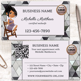 水色助産師アポイントメント名刺 予約カード