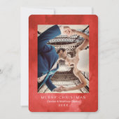 水色勇壮なポピーモダンクリスマスカード 招待状 (正面)