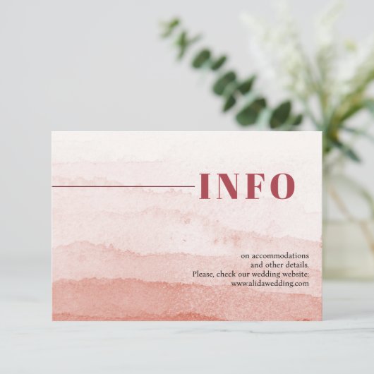 水色勾配ミニマリスト結婚ジャパンディ エンクロージャーカード (スタンド正面)