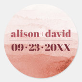 水色勾配ミニマリスト結婚ジャパンディ ラウンドシール (正面)