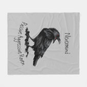 水色受動侵攻性レイブンおもしろい引用文鍵 フリースブランケット (正面(横))