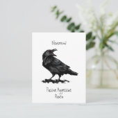 水色受動積極的なRavenおもしろい引用文 ポストカード (スタンド正面)