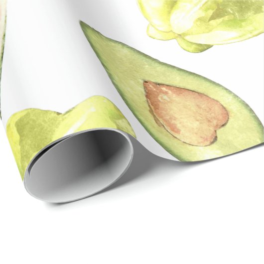 水色可食性エキゾチック果実モノグラム模様 ラッピングペーパー (ロールコーナー)